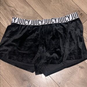 Juicy Couture Black Velour Lounge Shorts